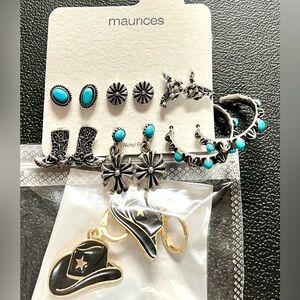 🤠 Western Cowgirl Earring Set – 7 Pairs + Bonus Charms!